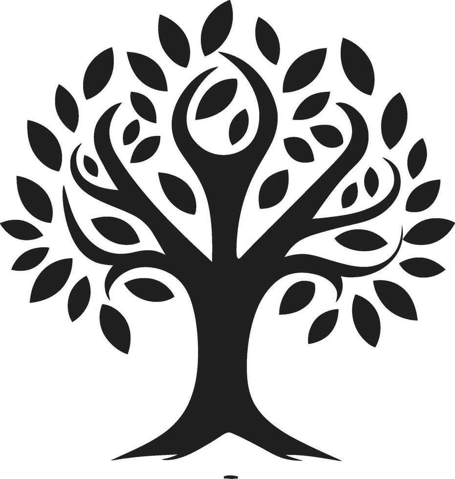 maestoso pergolato albero emblema design arboreo maestà albero icona emblema vettore