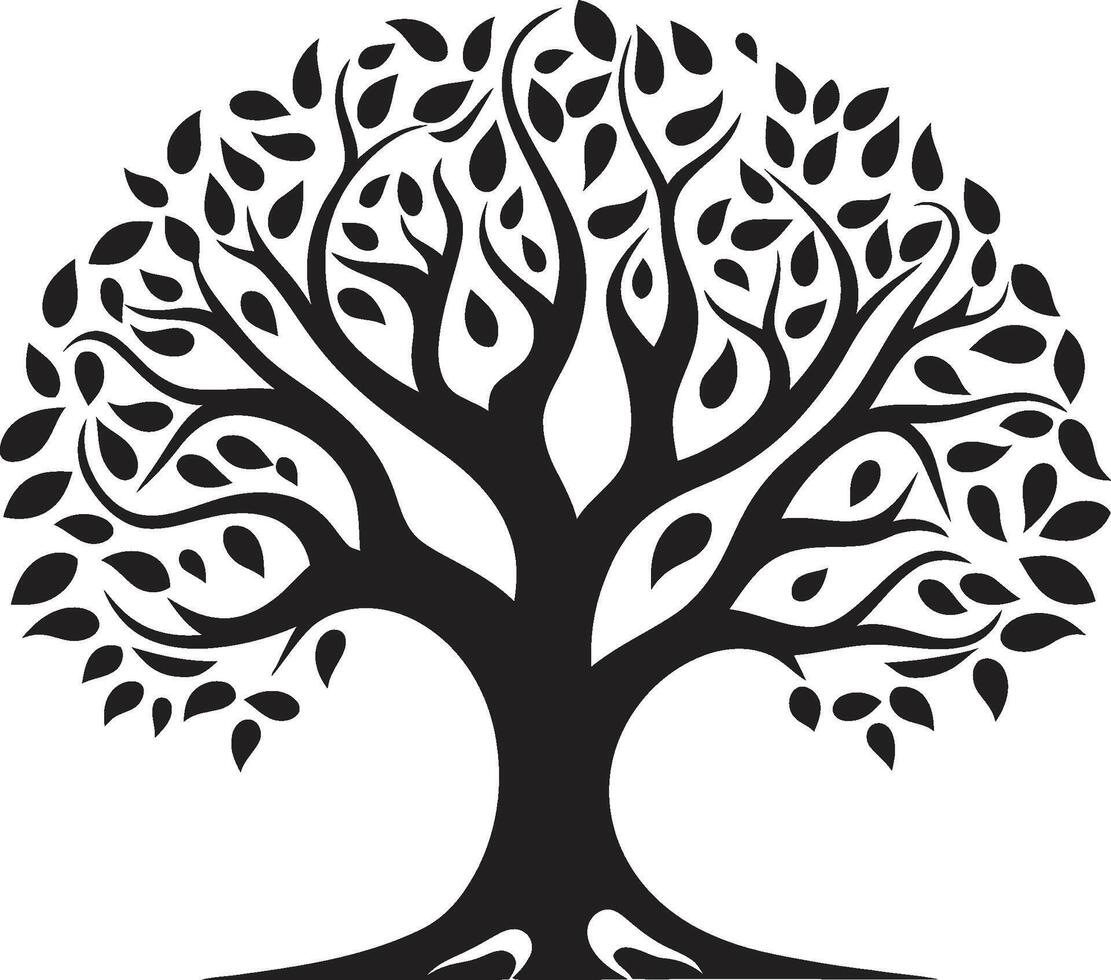 arboreo maestà albero icona emblema botanico serenità albero simbolo design vettore