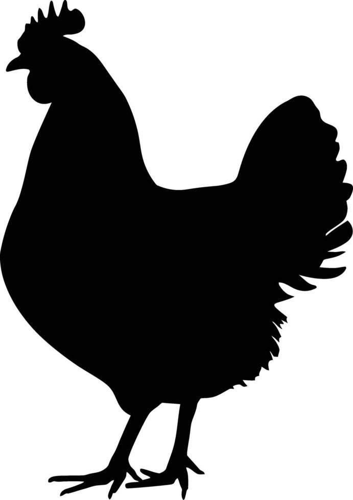 ai generato silhouette pollo nero colore solo vettore