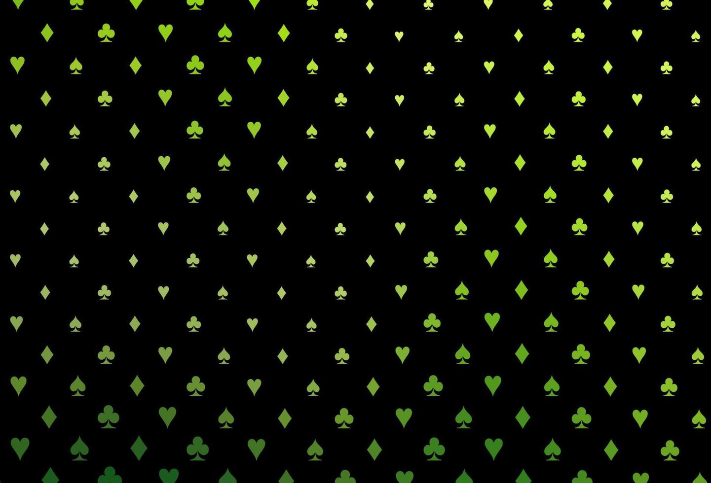 trama vettoriale verde scuro con carte da gioco.