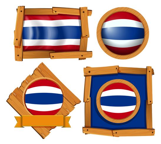 Disegno dell&#39;icona bandiera per la Thailandia in diverse forme vettore