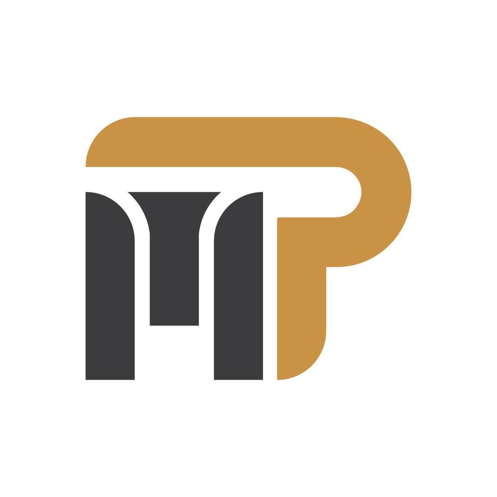 iniziale lettera mp logo o pm logo vettore design modello