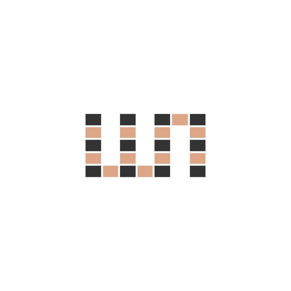 ora, wn, w e n astratto iniziale monogramma lettera alfabeto logo design vettore