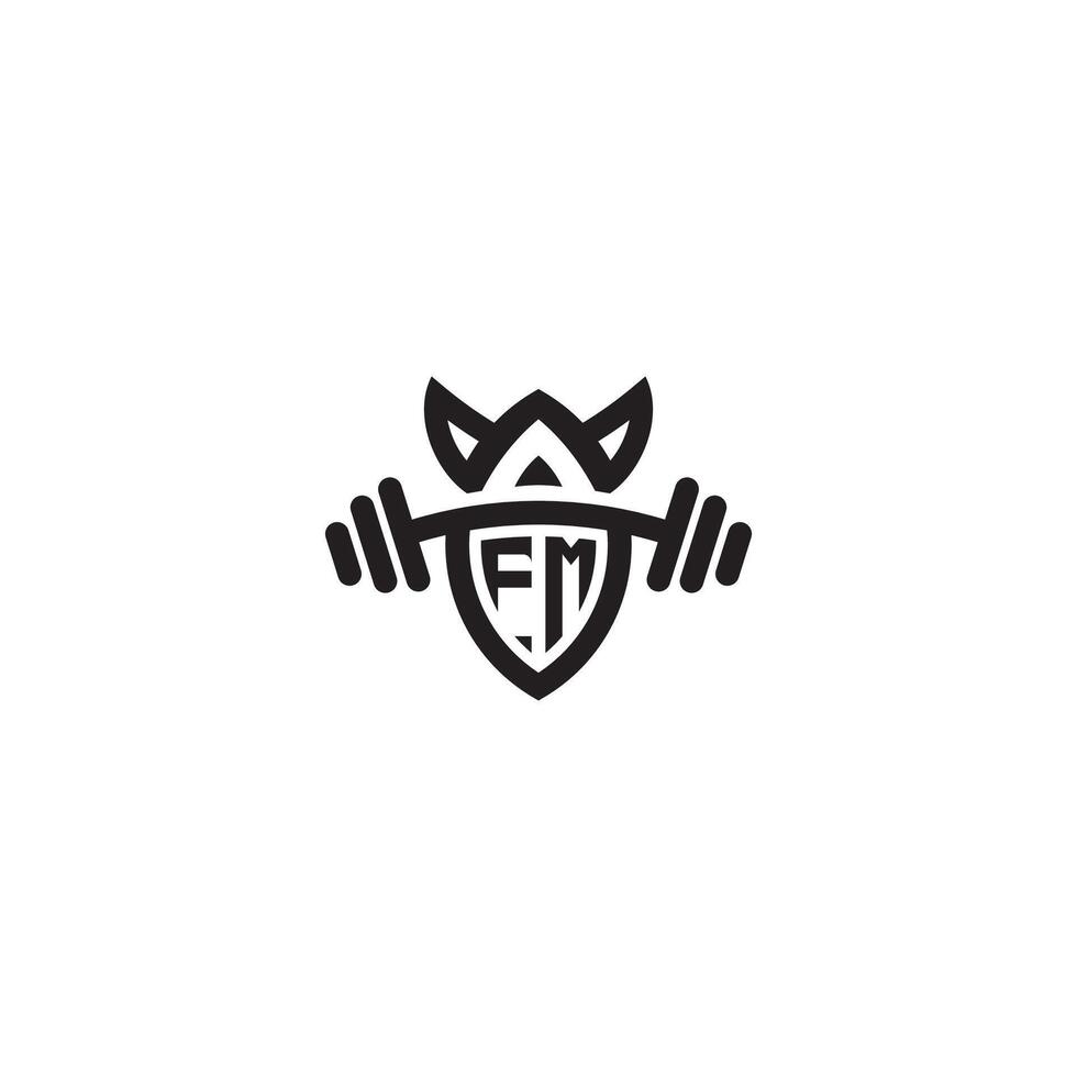 fm linea fitness iniziale concetto con alto qualità logo design vettore