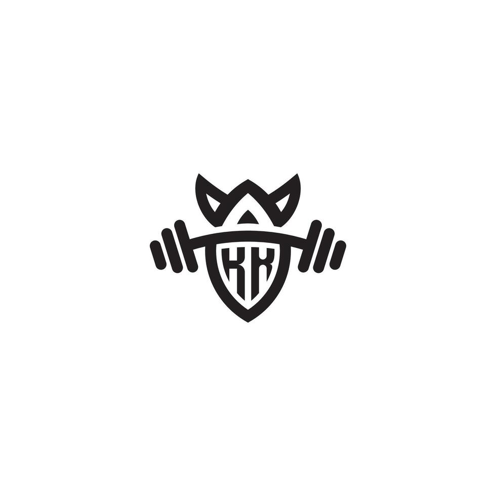 kk linea fitness iniziale concetto con alto qualità logo design vettore