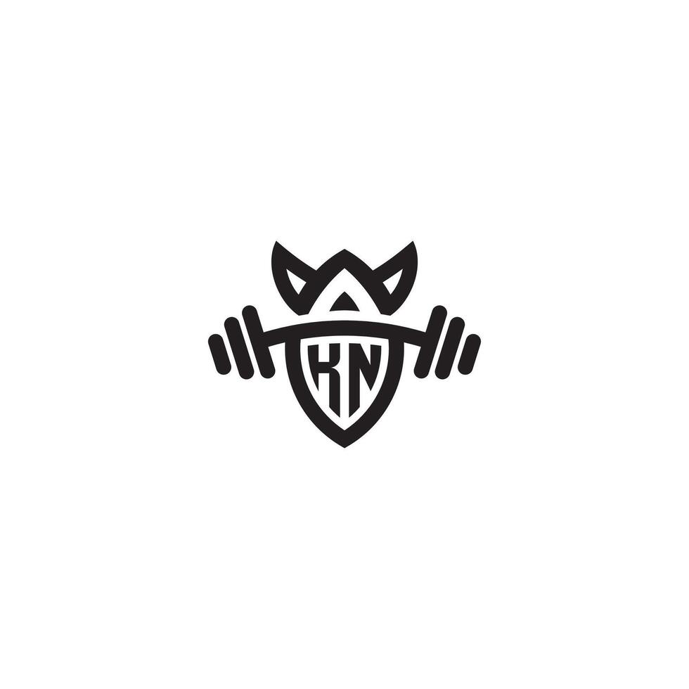 kn linea fitness iniziale concetto con alto qualità logo design vettore