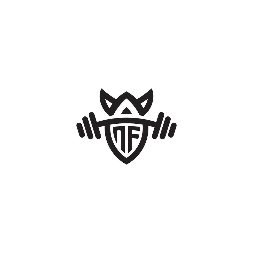 nf linea fitness iniziale concetto con alto qualità logo design vettore