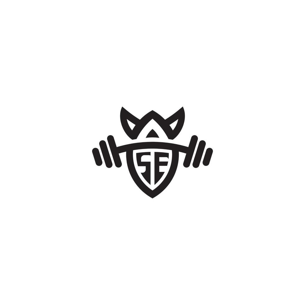 SE linea fitness iniziale concetto con alto qualità logo design vettore