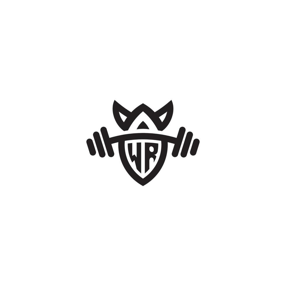 wr linea fitness iniziale concetto con alto qualità logo design vettore