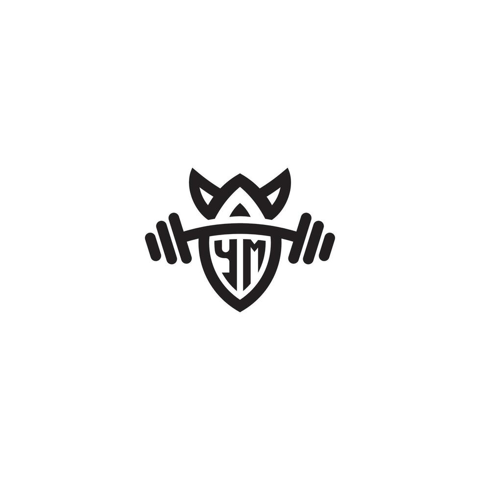ym linea fitness iniziale concetto con alto qualità logo design vettore