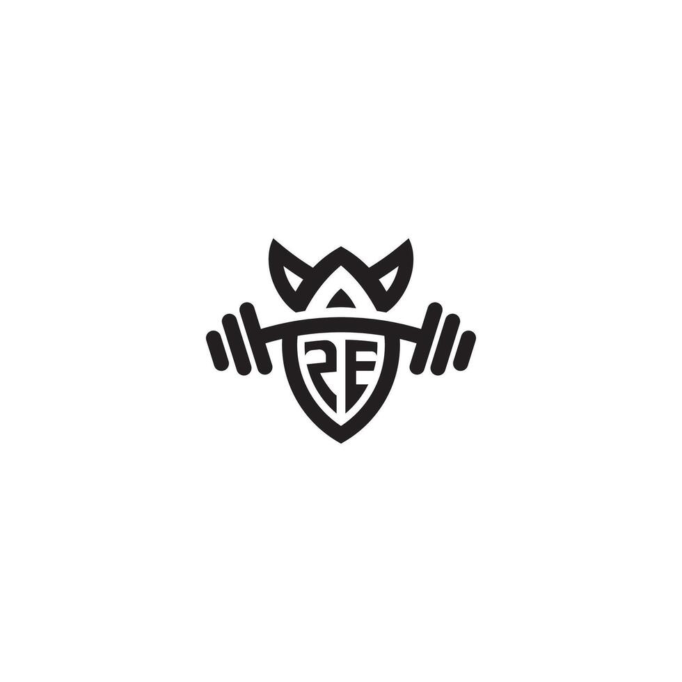 ze linea fitness iniziale concetto con alto qualità logo design vettore