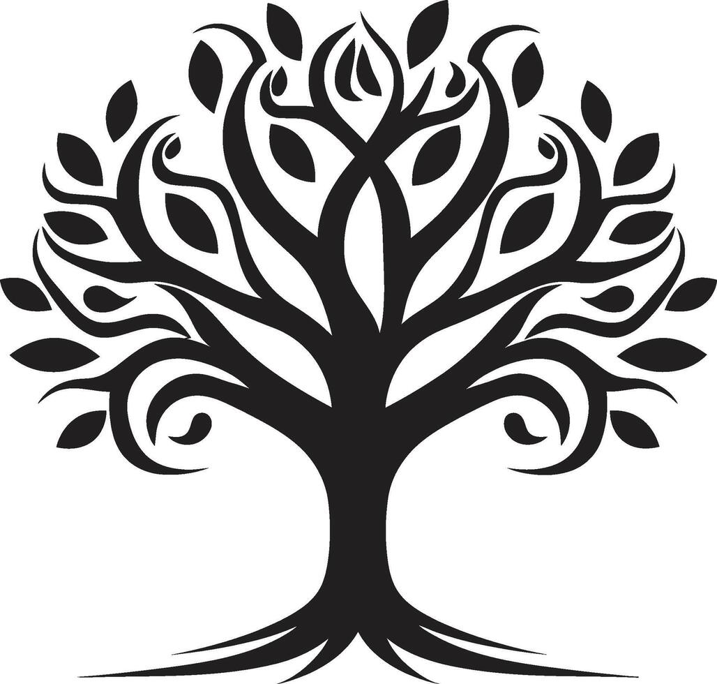 benevolo rami albero logo design silenzioso sentinelle albero iconico Immagine vettore