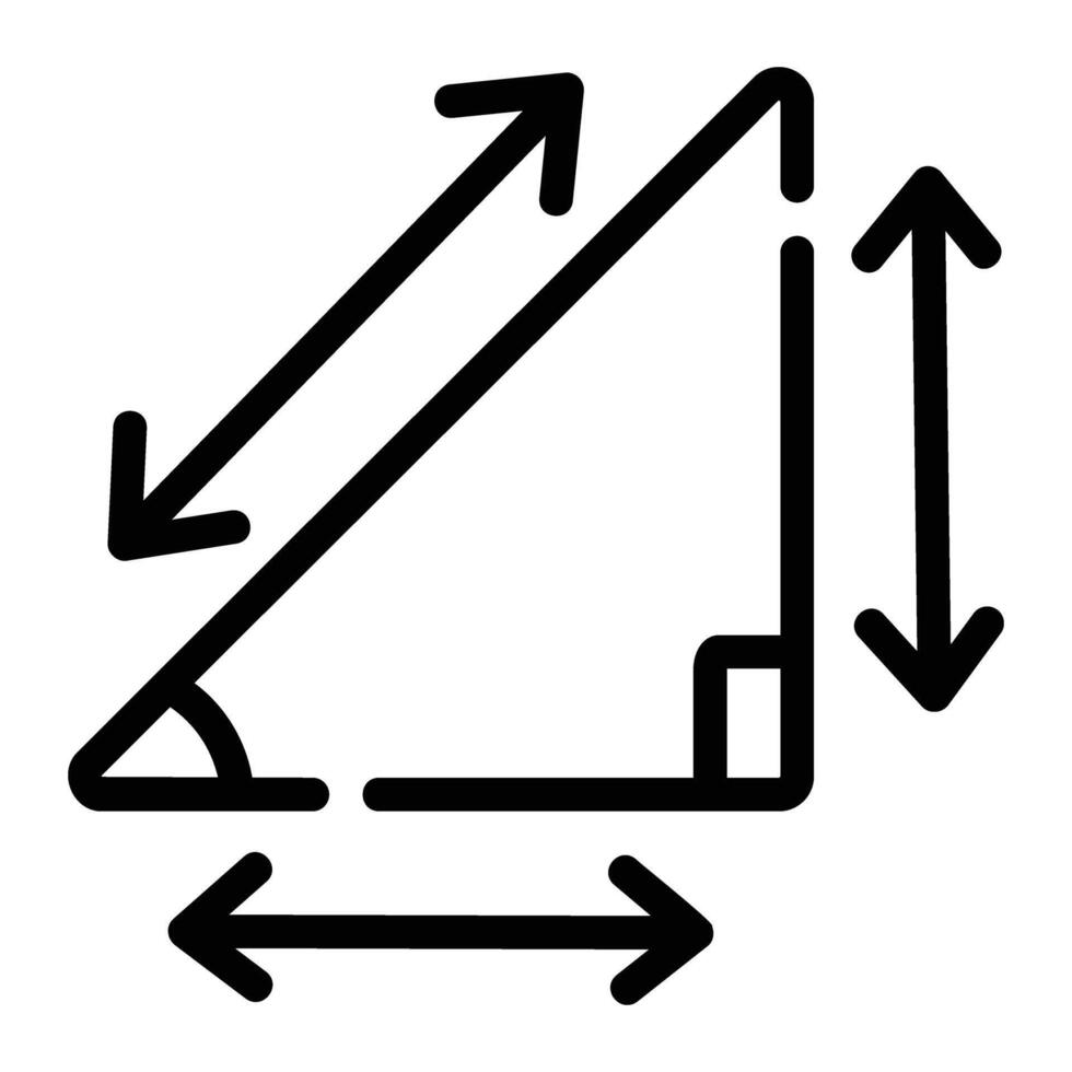 trigonometria linea icona sfondo bianca vettore