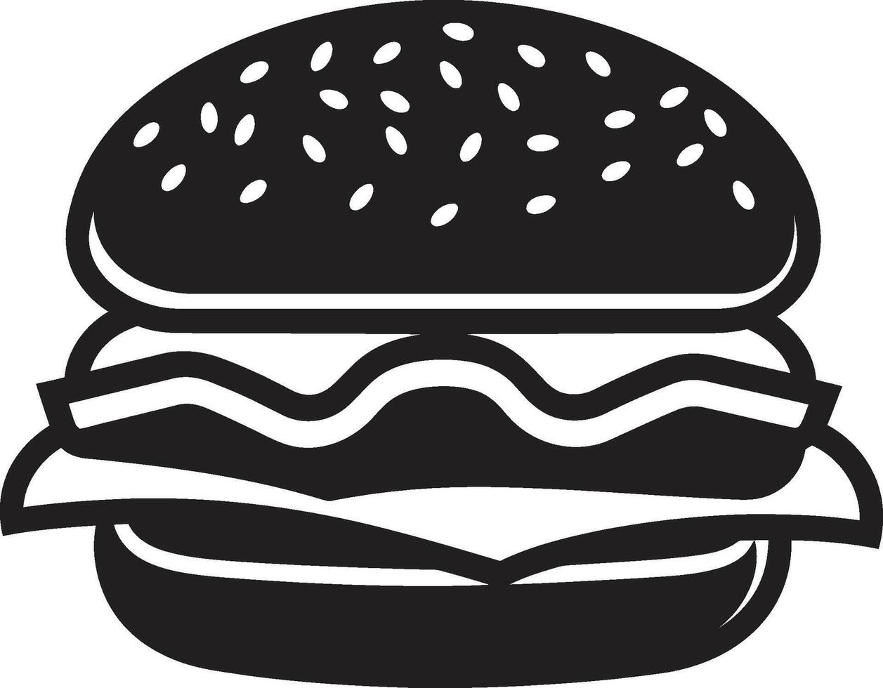 succoso mordere monocromatico hamburger simbolo hamburger essenza nero vettore logo