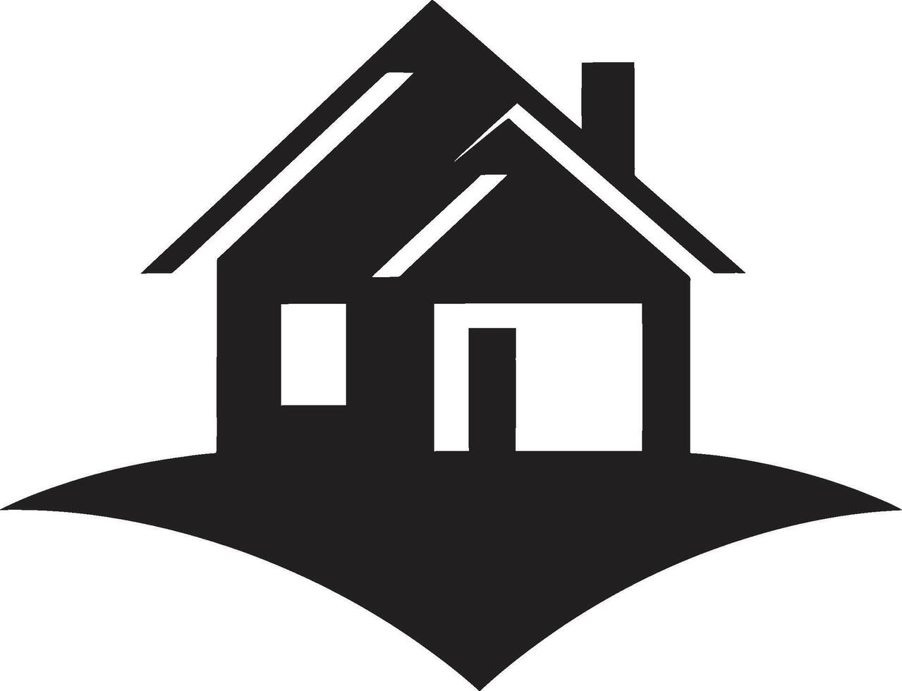 contemporaneo vivente simbolo logo vettore emblema elegante bungalow fusione bungalow icona design
