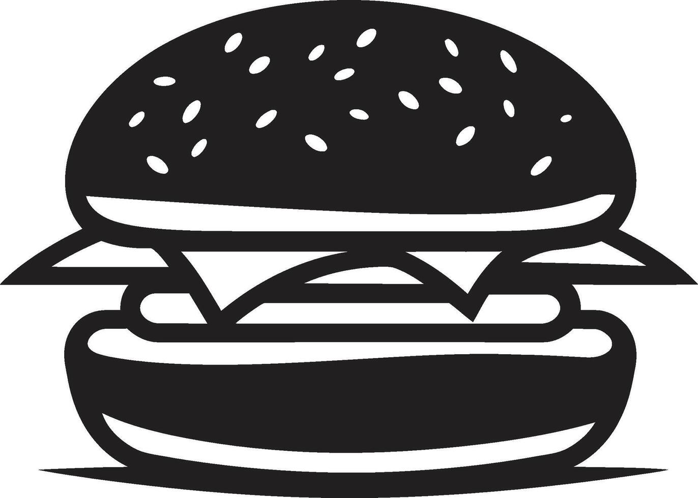classico hamburger essenza monocromatico icona iconico hamburger design nero vettore emblema