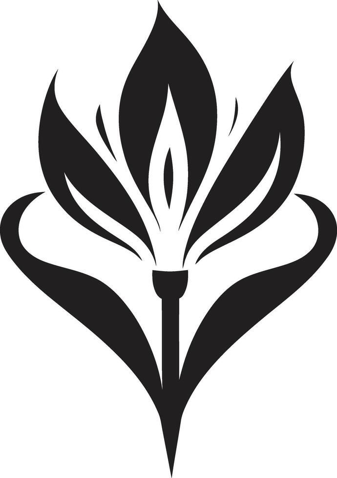 minimalista petalo impressione emblema dettaglio botanico fascino monocromatico vettore marchio
