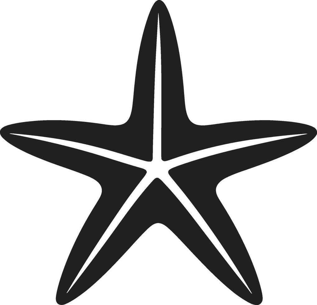 costiero maestà stella marina icona design grazioso marino silhouette nero emblema vettore