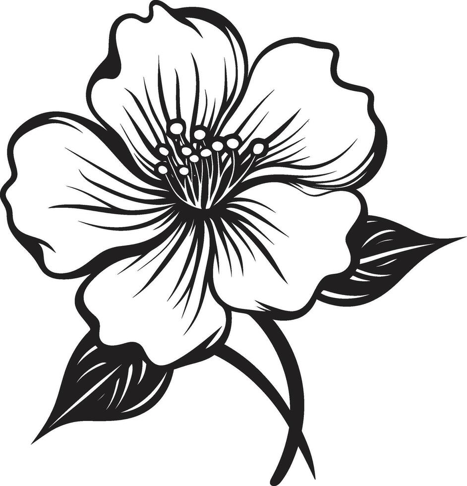 elegante fiore vettore nero logo design etereo fiorire icona monocromatico simbolo
