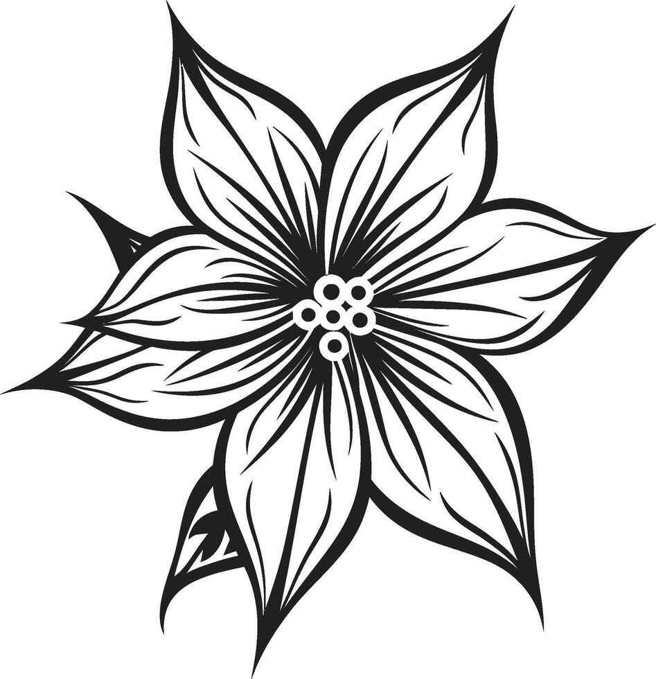 fiorire noir vettore emblematico icona solitario fioritura monocromatico logo dettaglio