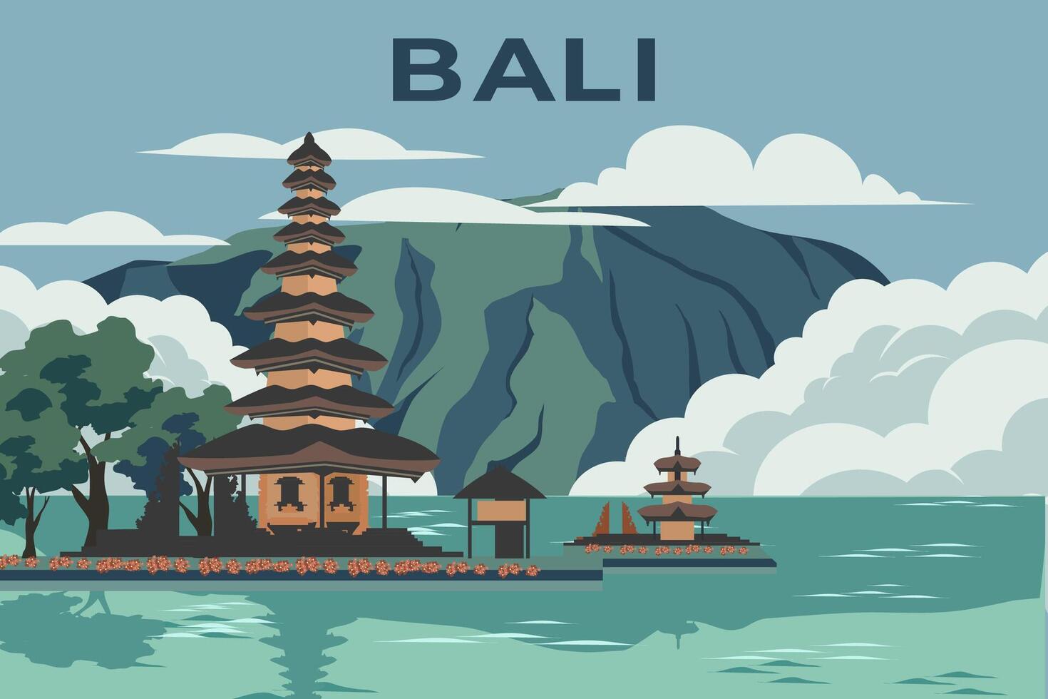 bali paesaggio e sfondo vettore