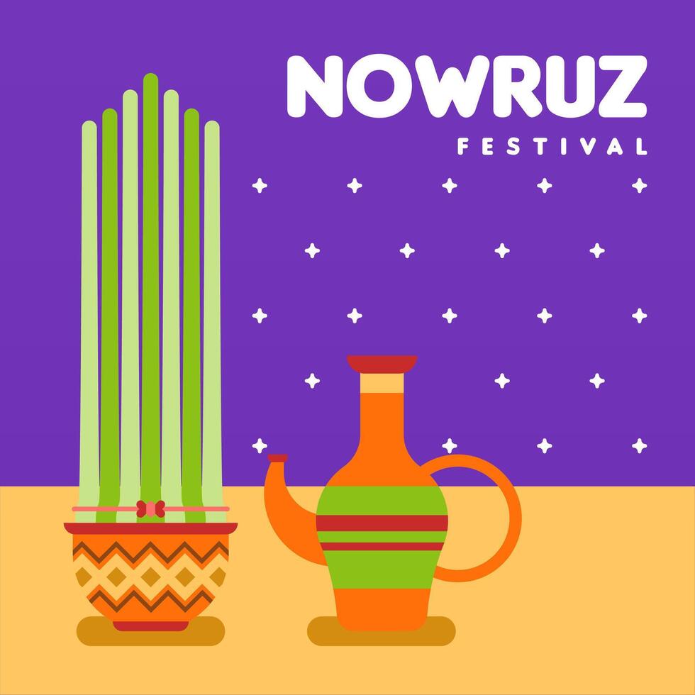 contento Nowruz Festival ragnatela bandiera sfondo illustrazione vettore