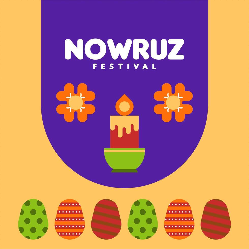 contento Nowruz Festival ragnatela bandiera sfondo illustrazione vettore