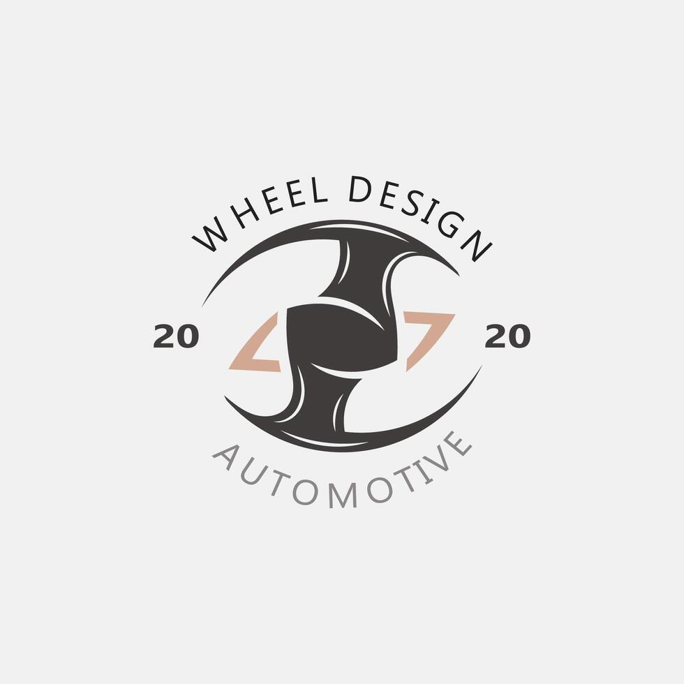 timone ruota logo settore automobilistico auto design box auto auto riparazione laboratorio illustrazione vettore