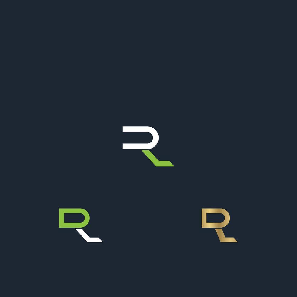 alfabeto iniziali logo lr, rl, l e r vettore