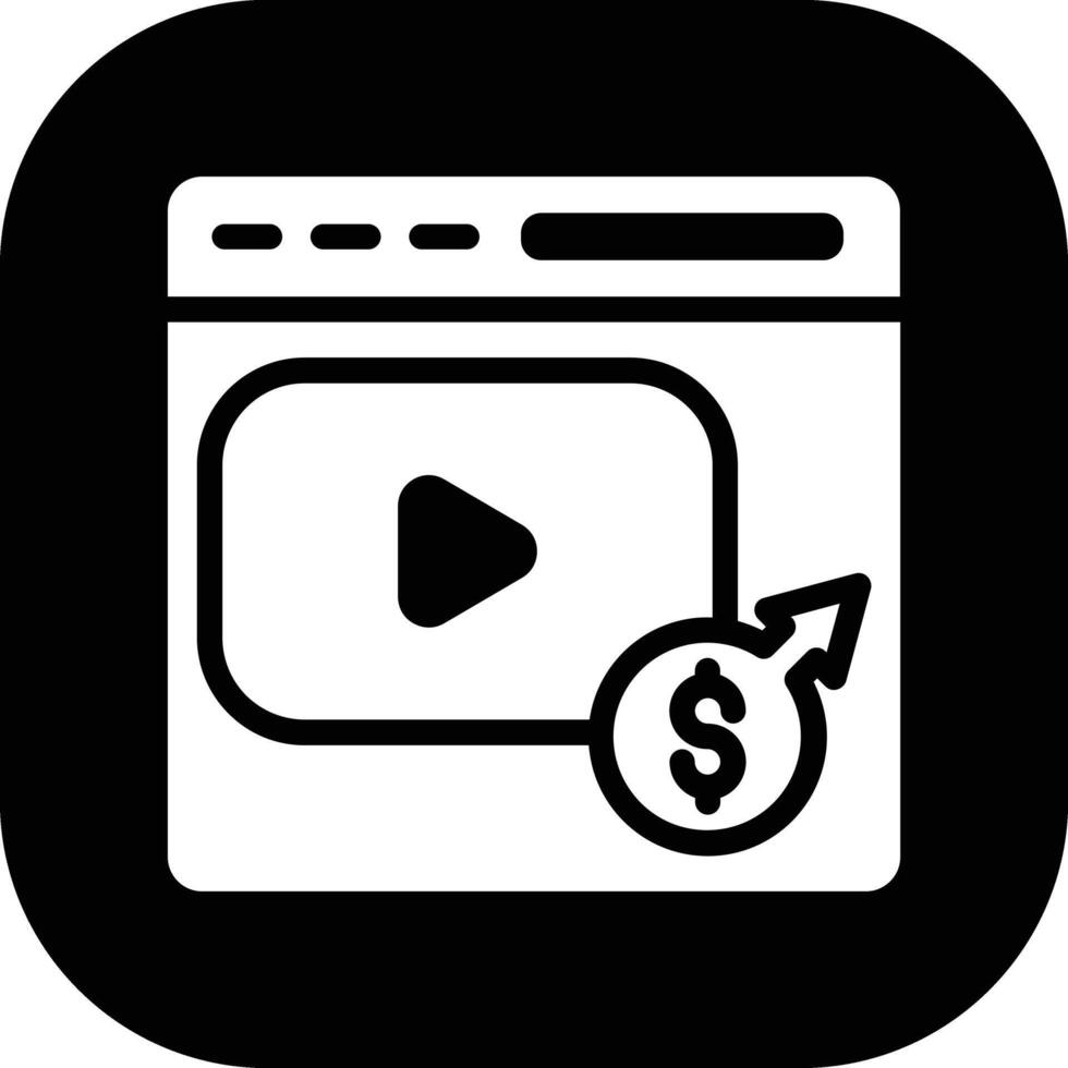 video monetizzazione vettore icona
