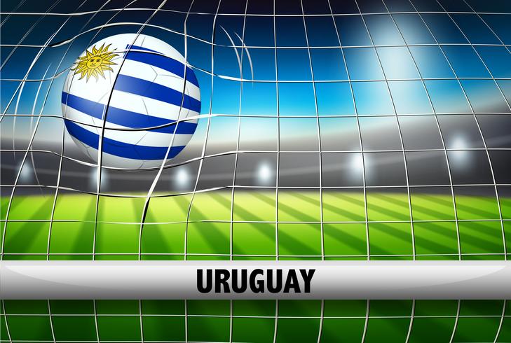 Bandiera della sfera di calcio dell&#39;Uruguay vettore