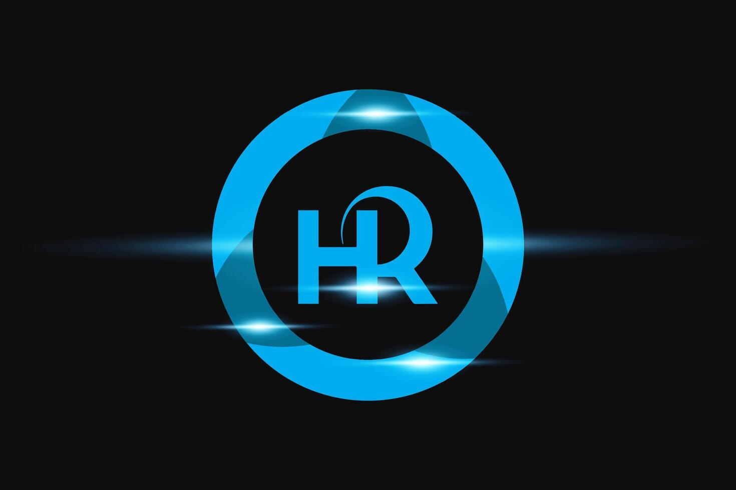 hr blu logo design. vettore logo design per attività commerciale.