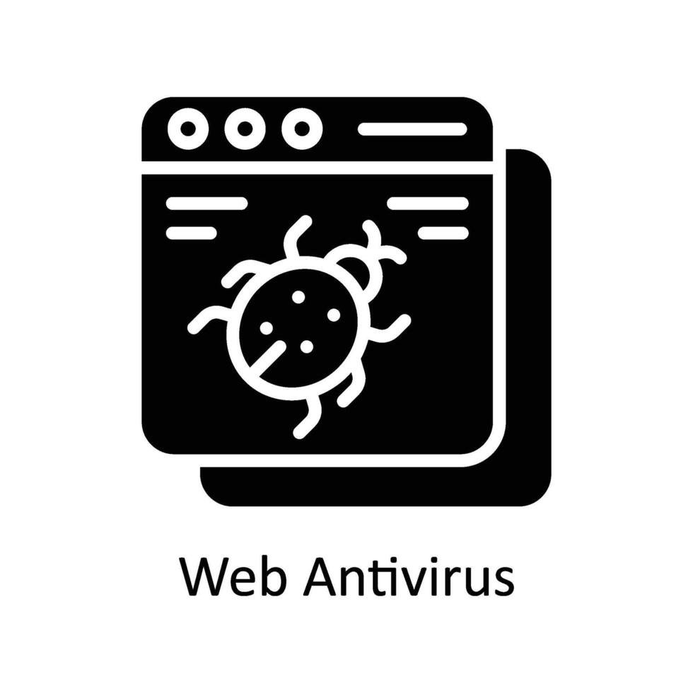 ragnatela antivirus vettore solido icona stile illustrazione. eps 10 file
