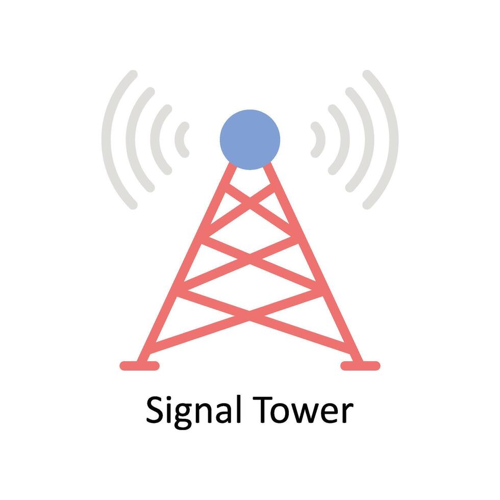 segnale Torre vettore piatto icona stile illustrazione. eps 10 file