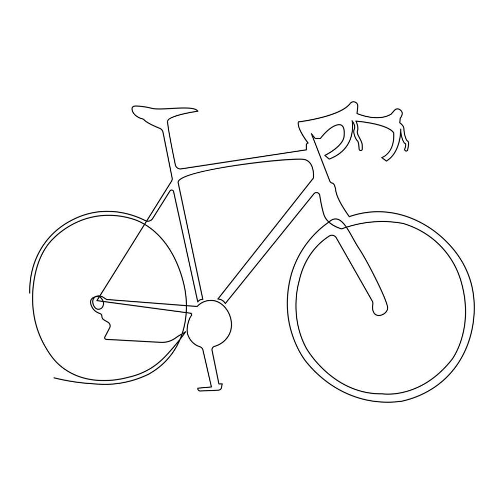 continuo singolo linea disegno di bicicletta e bicicletta giorno concetto uno linea vettore arte illustrazione