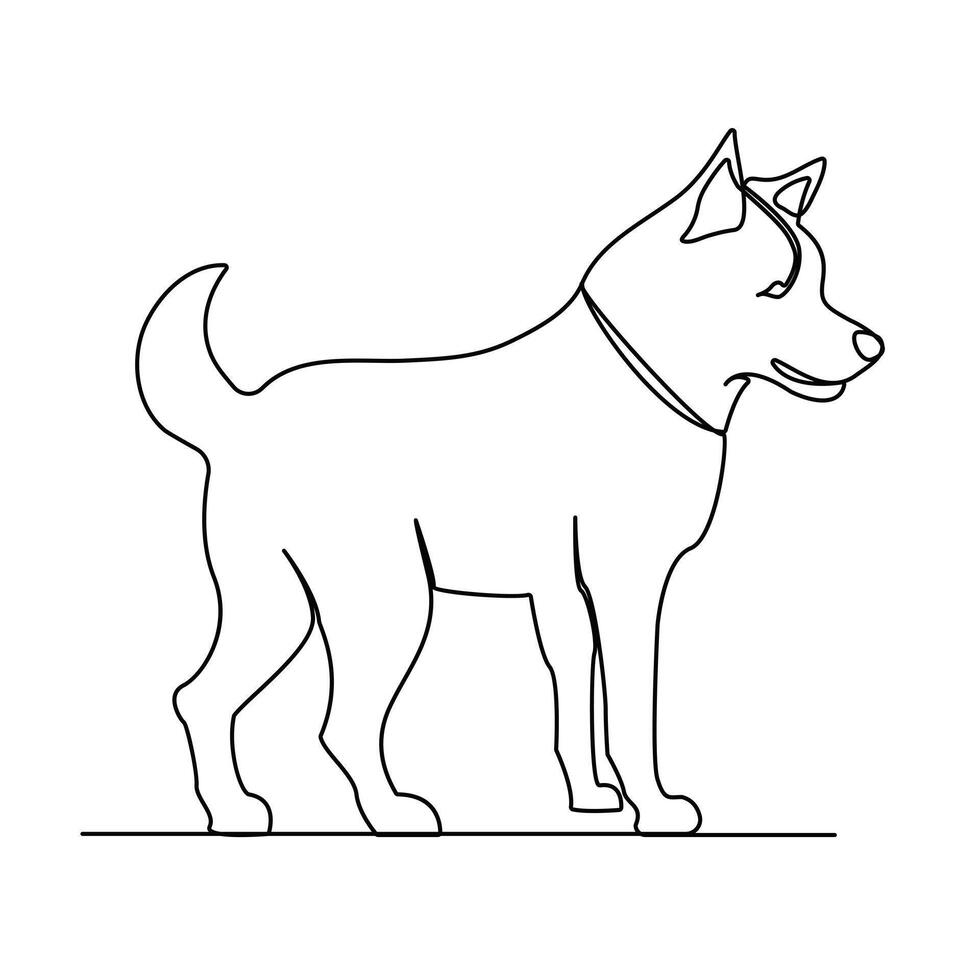 continuo uno linea animale domestico cane schema vettore arte disegno e mondo natura giorno singolo linea arte vettore illustrazione design