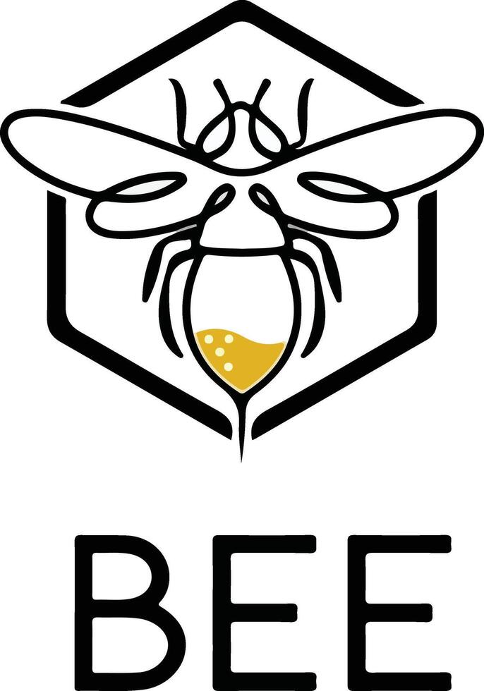 disegno del logo dell'ape vettore