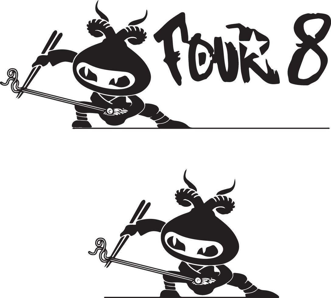 ninja logo design per azienda vettore