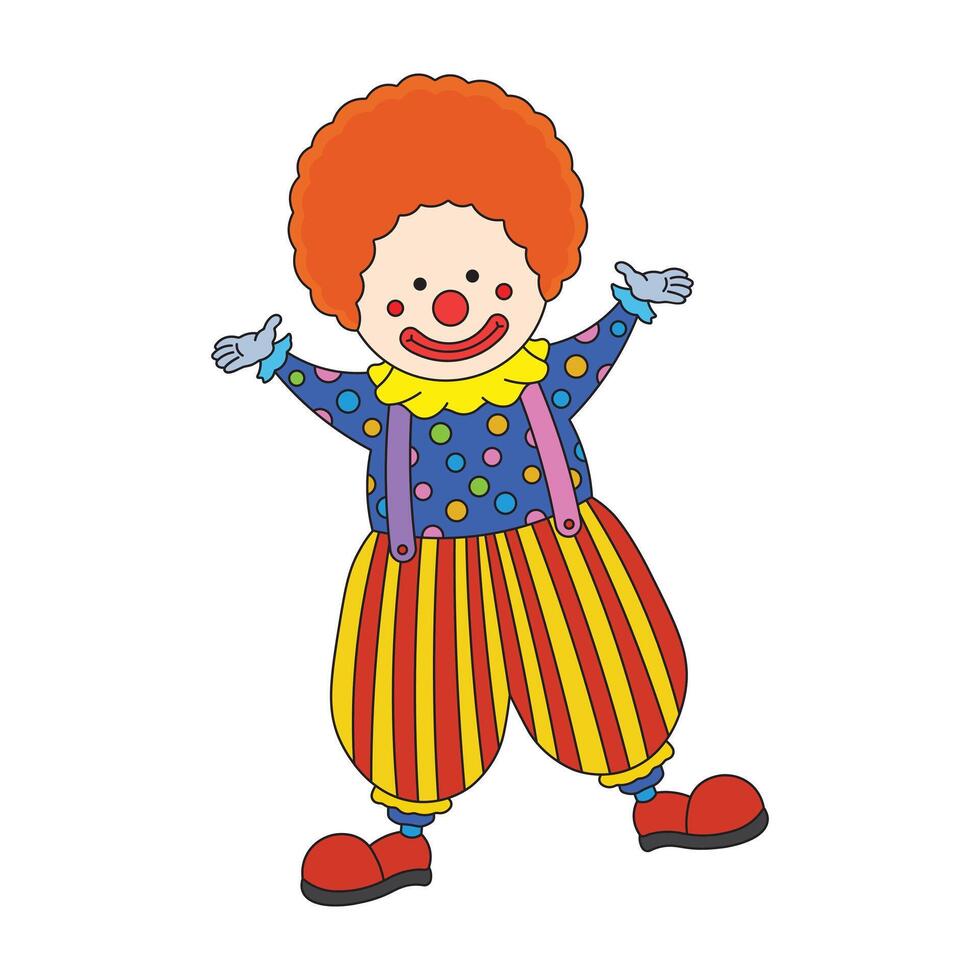 bambini disegno vettore illustrazione clown piatto cartone animato isolato