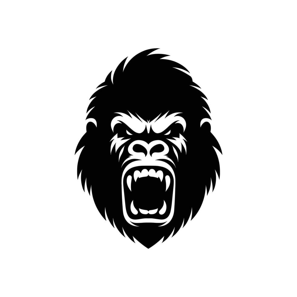 silhouette di un' gorilla viso logo icona simbolo vettore illustrazione