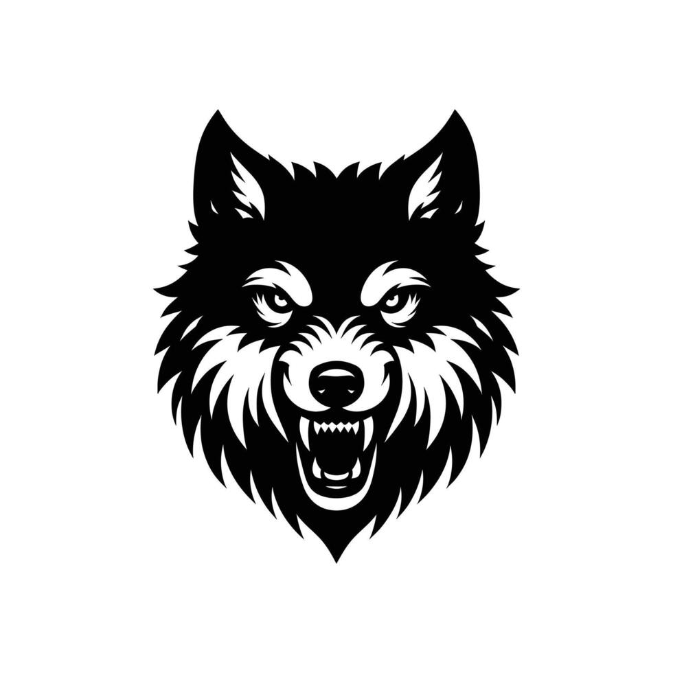 staglia arrabbiato lupo logo design icona simbolo vettore illustrazione