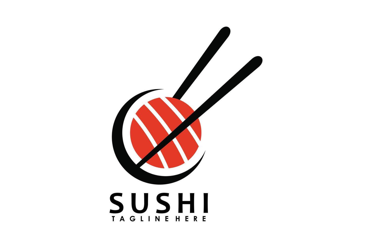 Sushi logo design per giapponese cibo ristorante vettore