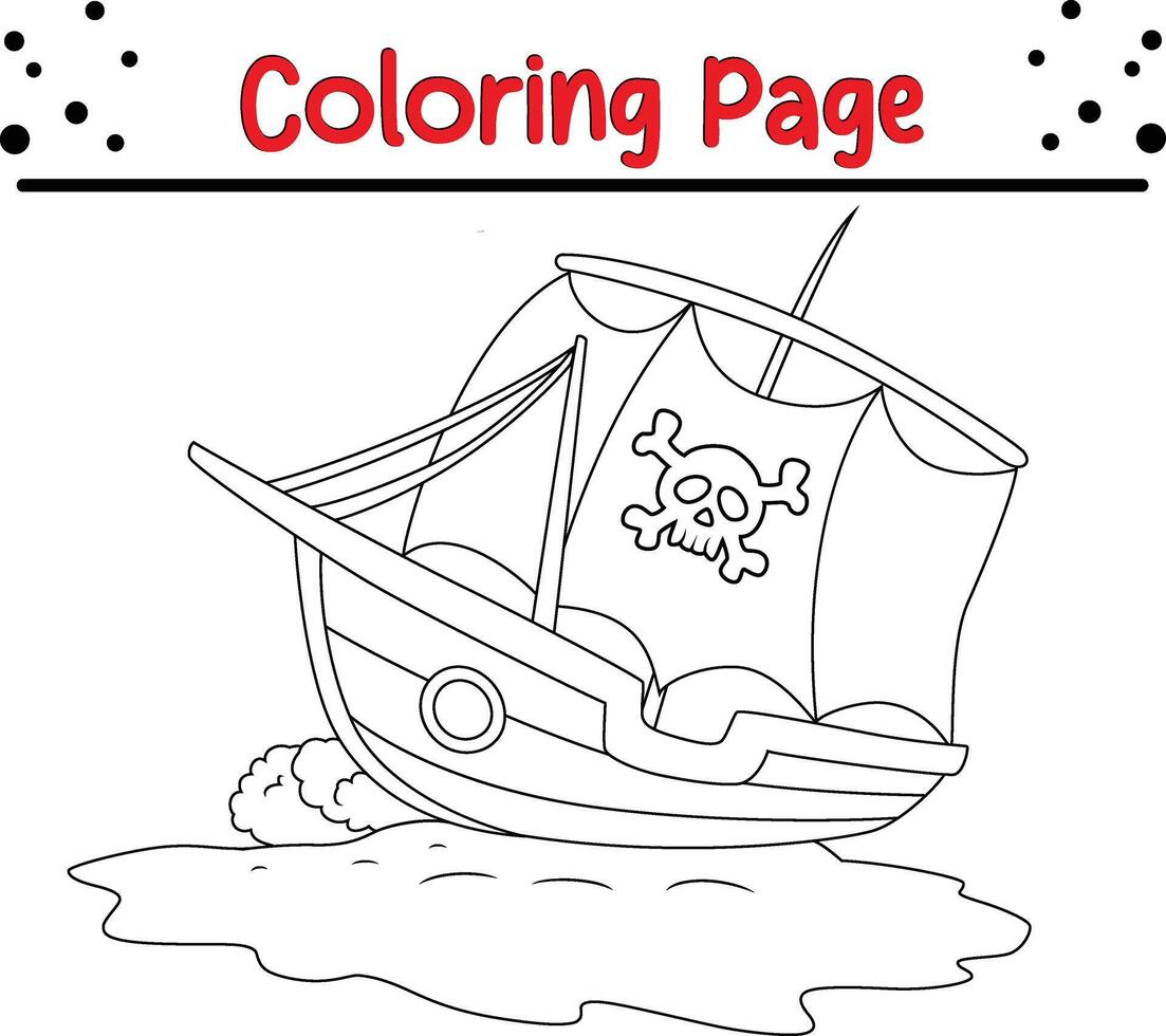 pirata nave colorazione libro pagina vettore