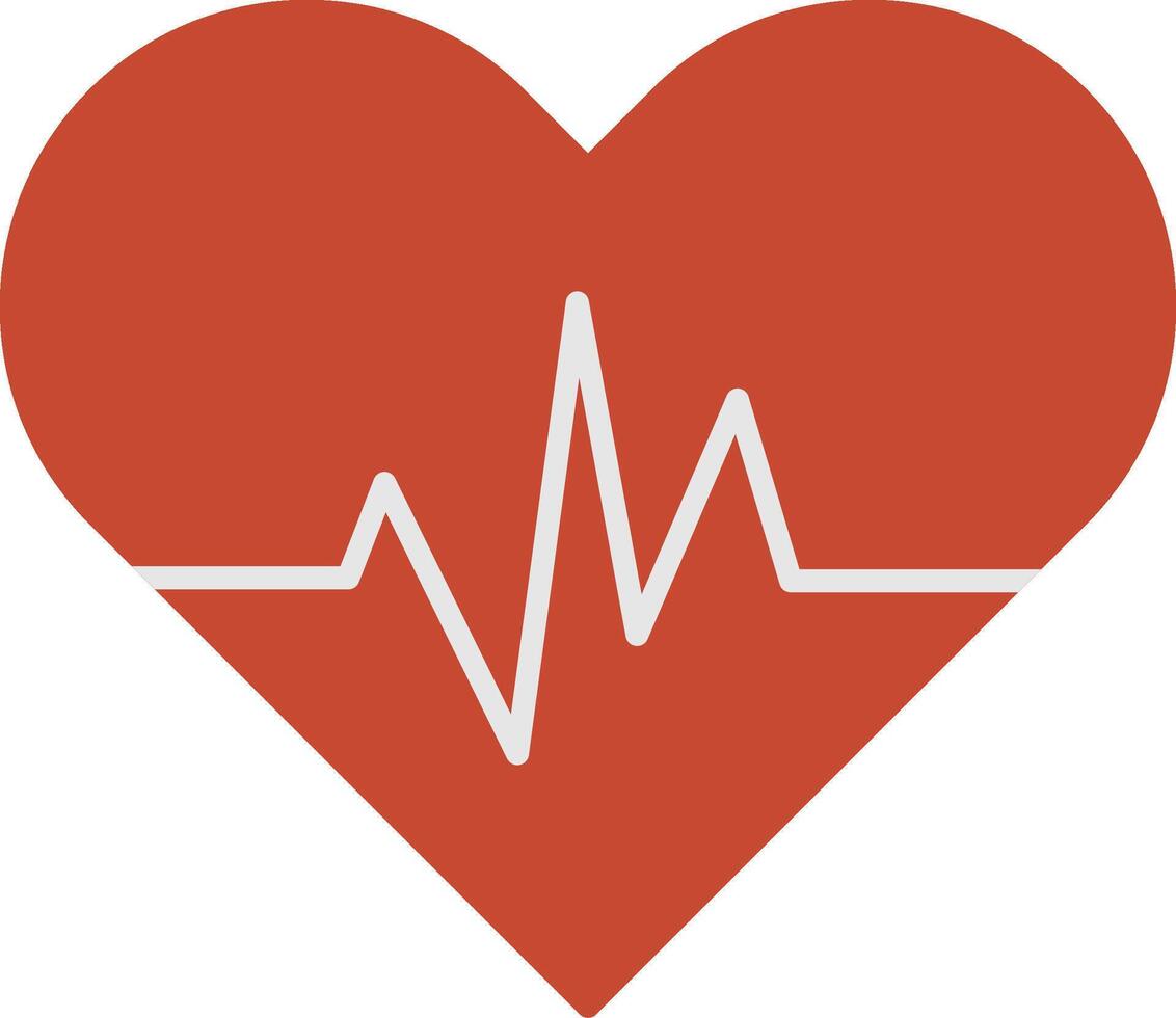 icona piatta del battito cardiaco vettore