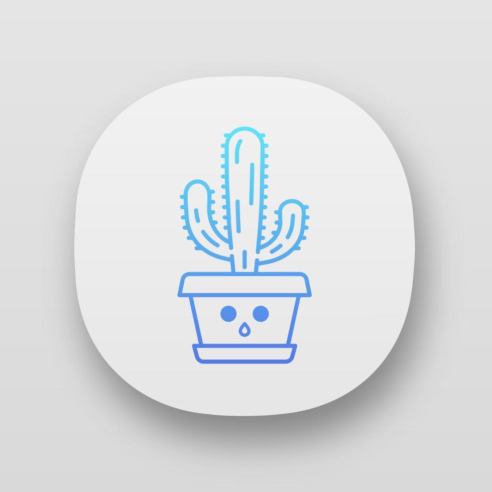 icona dell'app cactus elefante vettore