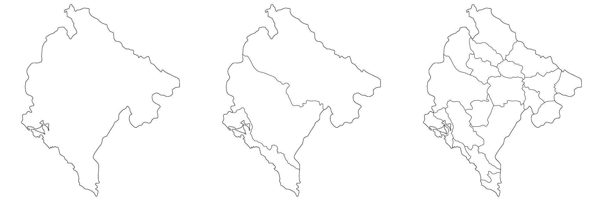 montenegro carta geografica. carta geografica di montenegro nel bianca impostato vettore