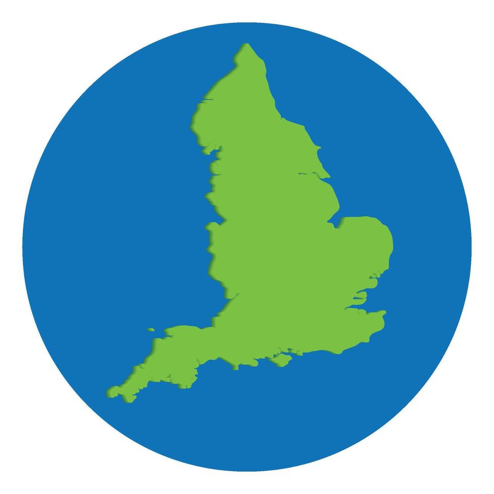 Inghilterra carta geografica verde colore nel globo design con blu cerchio colore. vettore