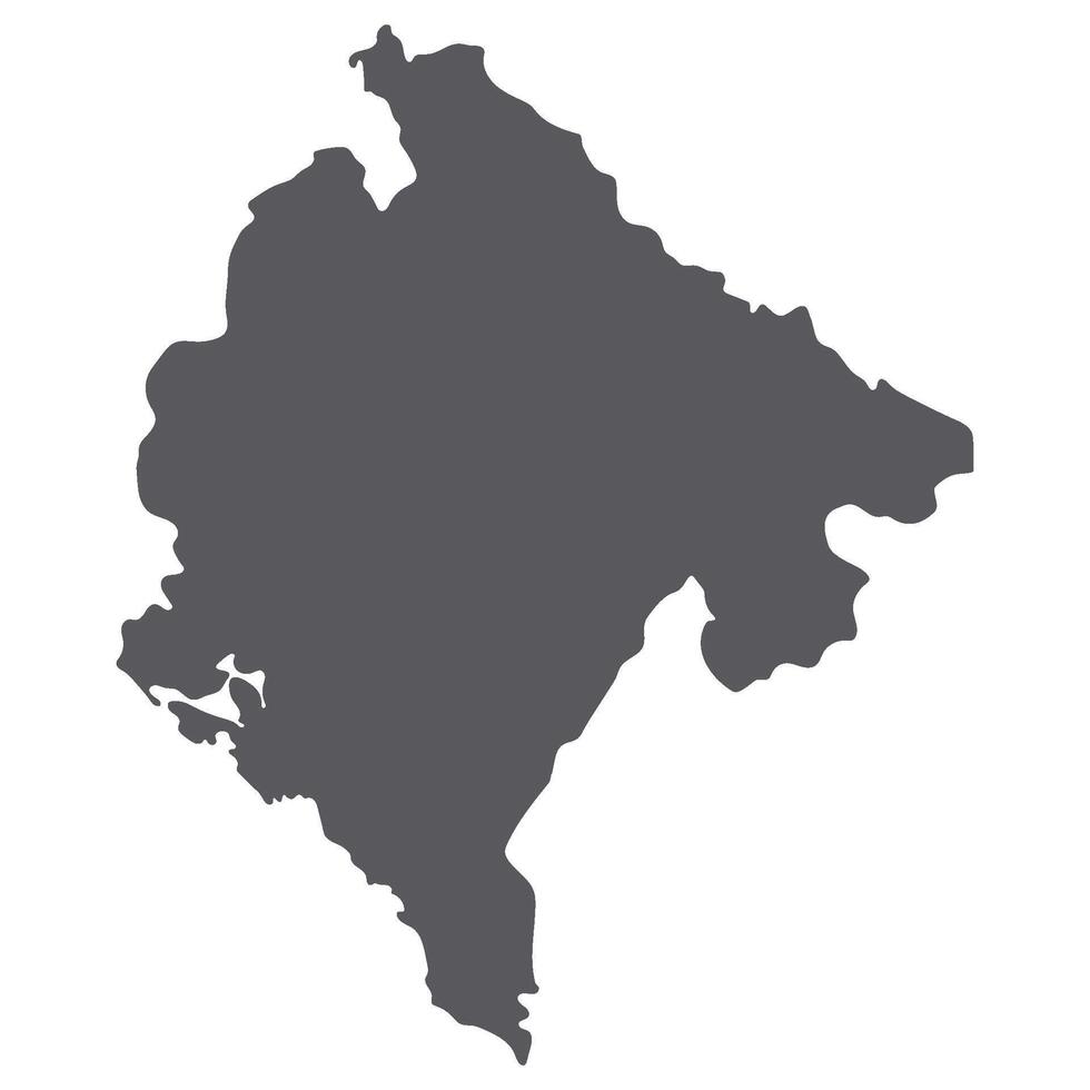 montenegro carta geografica. carta geografica di montenegro nel grigio colore vettore