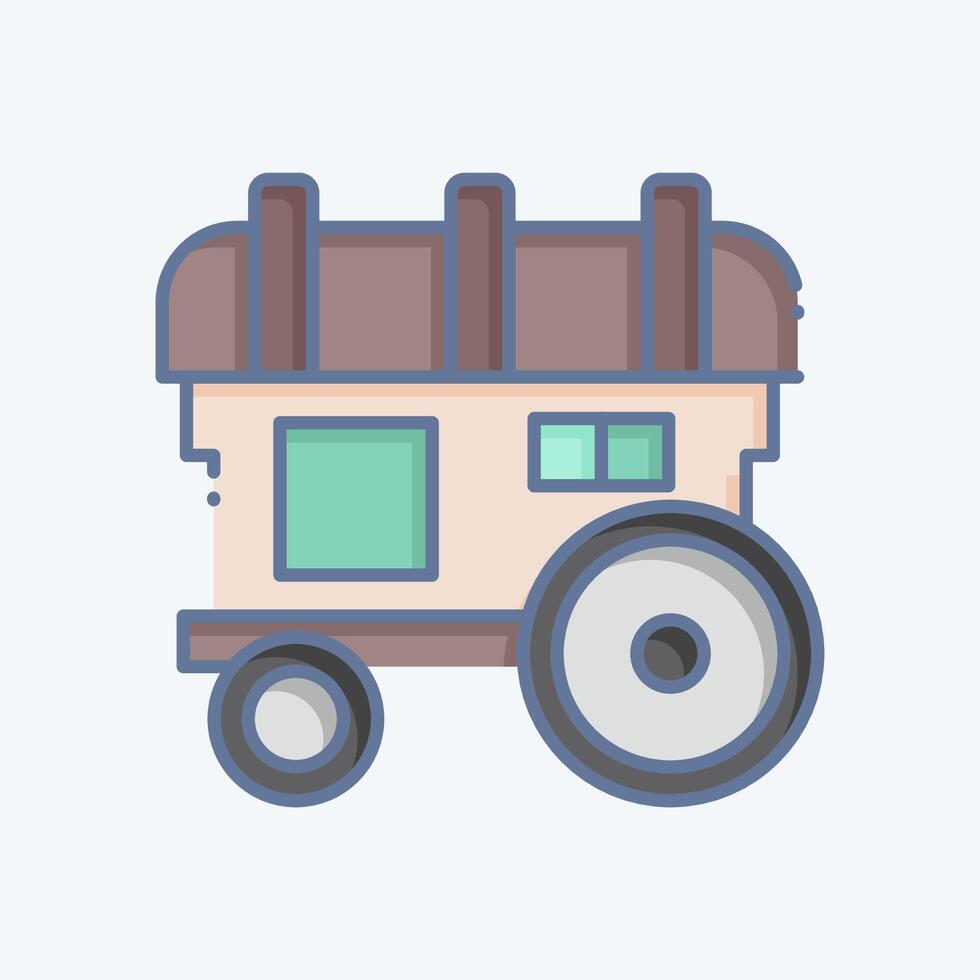 icona caravan. relazionato per medievale simbolo. scarabocchio stile. semplice design modificabile. semplice illustrazione vettore