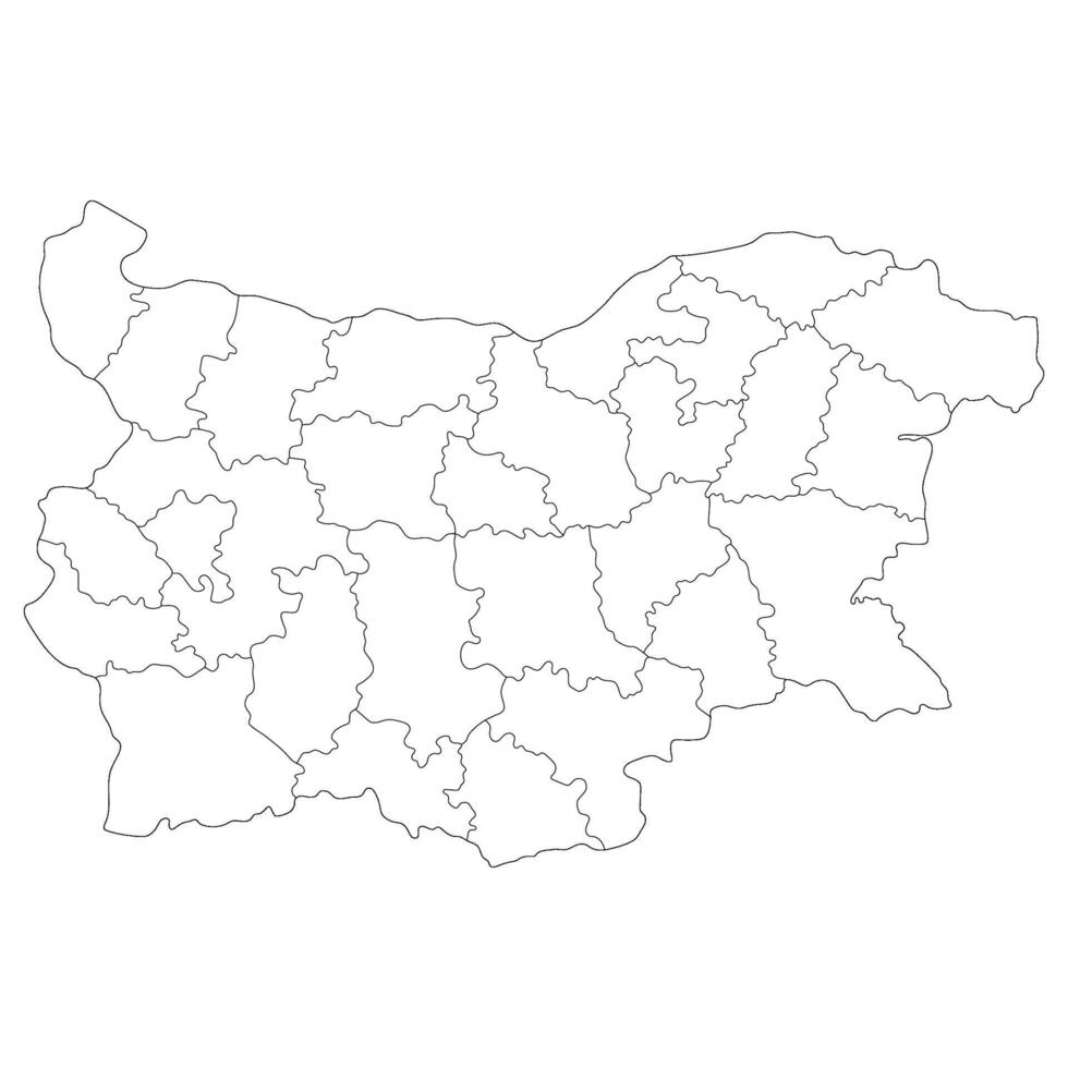 Bulgaria carta geografica. carta geografica di Bulgaria nel amministrativo province nel bianca colore vettore